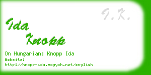 ida knopp business card